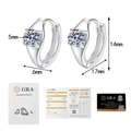 Λεπτομέρεια σκουλαρίκια Moissanite 5mm από ασήμι S925 με πιστοποιητικό GRA - Ασήμι 925 / 0.5ct+0.5ct Μοϊσσανίτης