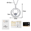 Moissanite 925 silver necklace dimensions with GRA certificate and grading report - 50 Point Moissanite (XL556) / 925 Silver
