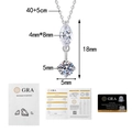 Detail of S925 silver necklace with marquise moissanite and GRA certificate set - 0.5ct+0.5ct Moissanite (With Certificate Gift Box) / 925 Silver
