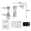 Dettaglio orecchini a goccia in argento S925 con moissanite e certificato di garanzia - Argento 925 / Moissanite da 1.4 Carati