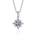 Collana in argento S925 con ciondolo a stella a otto punte e moissanite brillante - Pietra ad Alto Tenore di Carbonio da 6,5 mm / Argento 925