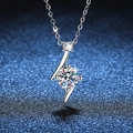 Elegante S925 sterling zilveren moissanite ster ketting met een briljant geslepen hanger - 925 zilver / 1ct High Carbon Steen