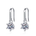 Boucles d'oreilles flocon de neige en argent S925 avec pierres moissanite 0.5ct couleur D - Argent 925 / Moissanite de 0,5 Carat