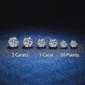 Classic six-prong S925 sterling silver moissanite stud earrings in 2ct, 1ct, and 0.5ct sizes - 1.5 Carat / 7.5mm (Moissanite) / Screw Back