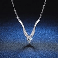 S925 sterling silver necklace with a pear-shaped moissanite pendant on star background - 925 Silver / 0.8ct Moissanite (Silver)