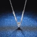 Minimalist S925 sterling silver necklace with a pear-cut D color moissanite V-pendant - 925 Silver / Waterdrop Rhinestone (5*7 Waterdrop High Carbon Stone)