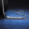 Elegant S925 sterling silver Cuban link bracelet featuring 11 sparkling moissanite stones - 925 Silver / 0.9ct Moissanite