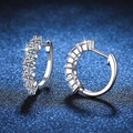Orecchini a cerchio in argento S925 con cinque pietre di moissanite taglio brillante - Argento 925 / Argento (Moissanite 3 Carati)