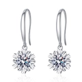 Orecchini a fiocco di neve in argento S925 con moissanite colore D e ganci a forma di U eleganti - Stile Pietra ad Alto Carbonio 6.5mm+6.5mm (4948790509936) / Argento 925
