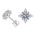 Pendientes de plata S925 con moissanita brillante y diseño de estrella de ocho puntas - Plata 925 / Piedra de alto carbono de 5mm