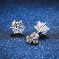 S925 silver stud earrings with six-prong moissanite stones and butterfly backs - Push Back 5A Zirconia / 0.3 Carat (4mm)