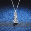 Collier en argent sterling S925 avec trois pierres de moissanite sur une chaîne délicate - Argent 925 / Pierre à haute teneur en carbone