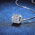 Collana cilindro in moissanite argento 925 con catena box sottile e pietre scintillanti - 1.6ct Moissanite (XL106) / Argento 925