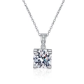 Klassieke S925 zilveren ketting met 1 karaat moissaniet in een ossekop zetting - 0,5 Karaat Moissaniet / 925 zilver