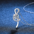 S925 silver necklace with treble clef music note pendant and 1ct moissanite diamond - 925 Silver / High Carbon Stone (Zirconia)