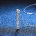 Elegante collana in argento sterling S925 con ciondolo verticale in moissanite - Moissanite da 24 Punti (Argento 925)