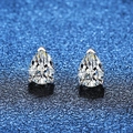 Eleganti orecchini a lobo in argento S925 con moissanite a goccia e montatura a 3 griffe - Argento 925 / 0.8ct+0.8ct Moissanite