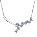 Elegant S925 sterling silver necklace featuring a sparkling 1-carat moissanite pendant - 925 Silver / Transparent (6.5mm High Carbon Stone)