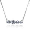 Collar de plata de ley 925 con colgante de moissanita de 1.2ct y cuatro diamantes degradados - Plata 925 / Piedra de alto carbono
