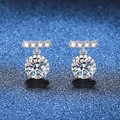 S925 Sterling Silber Quastenohrringe mit D-Farbe 1 Karat Moissanit-Anhänger-Design - 925er Silber / 6.5mm High Carbon Stein