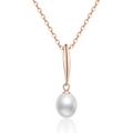Elegant S925 silver necklace with a luminous freshwater pearl pendant in champagne gold - Freshwater Pearl Pendant