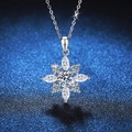 Collana con ciondolo a fiocco di neve in argento S925 e pietra principale moissanite - Argento 925 / Pietra ad alto contenuto di carbonio da 6.5mm