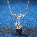S925 sterling silver tassel necklace with 1.5 carat D color moissanite stones - 925 Silver / High Carbon Stone