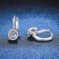Elegant 925 sterling silver hoop earrings with brilliant moissanite stone charms - 925 Silver / White Rhinestone (5mm)
