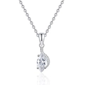 Elegant S925 sterling silver necklace featuring a marquise cut moissanite angel eye pendant - 5*10 High Carbon Stone (XL214)