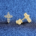 Cross earrings in S925 sterling silver set with D-color Moissanite stones - 0.36ct Moissanite (Gold Color)