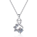 Elegant 925 sterling silver necklace featuring a 1 carat moissanite ribbon pendant - 925 Silver / 6.5mm High Carbon Stone