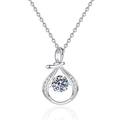 Collana con ciondolo moissanite danzante in argento s925 con design a goccia d'acqua - Argento 925 / Moissanite da 0,5 ct