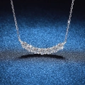 Elegante collana a sorriso in argento S925 con sette pietre moissanite da 1,4 ct - Moissanite da 1.4 Carati / Argento 925