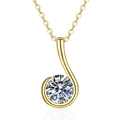 Elegante ciondolo nota musicale in argento S925 con collana in moissanite da 1 carato - Oro 14K