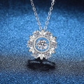 Collana a fiocco di neve in argento 925 con pendente moissanite 1ct con pietra danzante - Argento 925 / Stile Pietra Laterale Bianca ad Alto Contenuto di Carbonio (XL290)