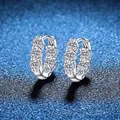 Orecchini a cerchio in argento S925 con moissanite taglio brillante D da 1,2 carati - Argento 925 / Oro Bianco
