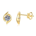 Eleganti orecchini a spirale in argento S925 con pietre di moissanite da 1 carato - Argento 925 / Moissanite (Colore Oro 14K)