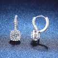 S925 sterling silver moissanite halo hoop earrings with hollow heart details - 925 Silver / 5mm Rhinestone