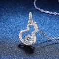 Collana classica in argento sterling S925 con ciondolo a zucca e pietra di Moissanite - Argento 925 / Stile Pietra ad Alto Carbonio Bianca