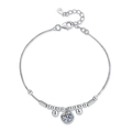 925 sterling silver bubble bracelet with 1ct moissanite stone and adjustable chain - 925 Silver / Silver (1 Carat Moissanite)