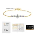 Dimensiones detalladas de la pulsera de moissanita en plata S925 con certificados GRA - Plata 925 / Oro de 18k (Estilo Moissanita)