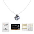 Collier moissanite en argent S925 avec diamant rond 8mm et ensemble certificat GRA - Argent 925 / 2 Carat Moissanite