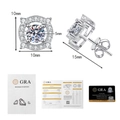 Dettaglio orecchini in moissanite da 10mm con certificato di autenticità GRA incluso - Argento 925 / 2 Modi di Indossare Moissanite da 0.5ct + 0.5ct