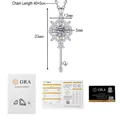 Detail of S925 silver key pendant with 1ct moissanite and GRA certificate specifications - 925 Silver / 0.5 Carat Moissanite (XL356)