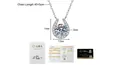 Detail showing 2 carat moissanite horseshoe necklace dimensions and GRA certificate - 925 Silver / 2 Carat Moissanite