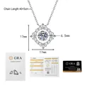 Macro detail of S925 silver necklace with GRA certified 1ct moissanite heart pendant - 1 Carat Moissanite Style / 925 Silver