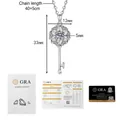 Detalle de collar de llave en plata S925 con dimensiones y certificado GRA oficial - Plata 925 / Moissanita de 0,5 Quilates