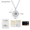 Moissanite sun pendant size detail 21x15mm with GRA certificate and 40+5cm chain length - 925 Silver / 1 Carat Moissanite