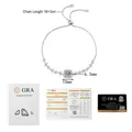 Moissanite bracelet detail with S925 silver chain and GRA authenticity certificate card - 925 Silver / Silver (Moissanite with GRA Certificate)