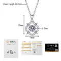 Tableau des tailles détaillé du pendentif trèfle S925 et du certificat de moissanite GRA - 1 Carat Moissanite